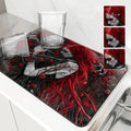 Halloween Skull Absorbent Mat by Axyaa: Antiskid & Quick Dry Kitchen/Bathroom Pad