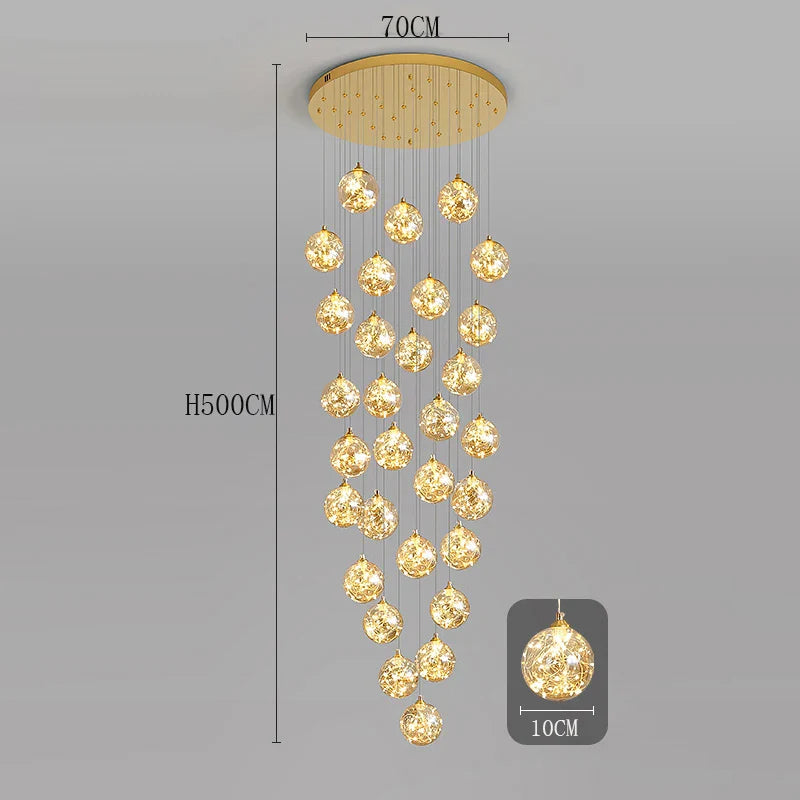 Axyaa Staircase Chandeliers for Living Room LED Pendant Light Lamps