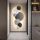 Axyaa Nordic Moon Wall Lamp | LED Luminous Hanging Painting | High-End Living Room Decoration
