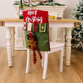 Axyaa Christmas Chair Cover Cartoon Santa Snowman Elk Festive Supplies
