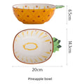 Axyaa Fruit Series Hand-painted Ceramic Tableware: Strawberry Lemon Pineapple Dish Bowl