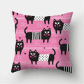 Black Cat Pattern Pillowcase for Sofa Decor Axyaa Brand