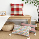 Axyaa Plaid Cotton Linen Holiday Throw Pillowcase for Home Sofa Decor