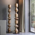 Axyaa Modern Wood LED Floor Lamp, White/Black, for Living Room, Bedroom, Study.
