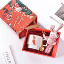 Christmas Ceramic Mug Santa Claus Pattern by Axyaa: Festive Coffee Tea Cup Set