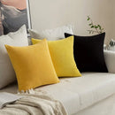 Axyaa Soft Corduroy Cushion Cover in Corn Striped Design for Cozy Living Room Decor.