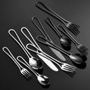 Axyaa Stainless Steel Hollow Handle Dinnerware Set - Knife Fork Spoon Flatware