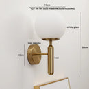 Axyaa LED Wall Light Pull Chain Switch Modern Style Glass Iron Bedroom Lamp