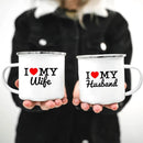 Axyaa His and Hers Lovers Camp Cup Enamel Mug Gift for Couples