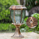 Axyaa Solar LED Outdoor Pillar Light Garden Decoration - Waterproof Retro Column Lamp