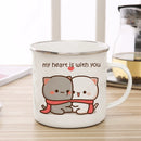 Axyaa Cute Animal Enamel Cup Breakfast Mug Set