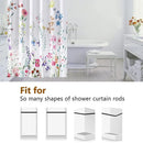 Axyaa Floral Fabric Shower Curtain for Rustic Bathroom Decor