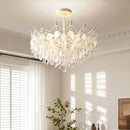 Axyaa Luxury Vintage Shell Crystal Chandelier in Blue/White