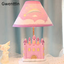 Axyaa Princess Castle LED Table Lamp - Modern Pink Girl Bedroom Desk Lighting