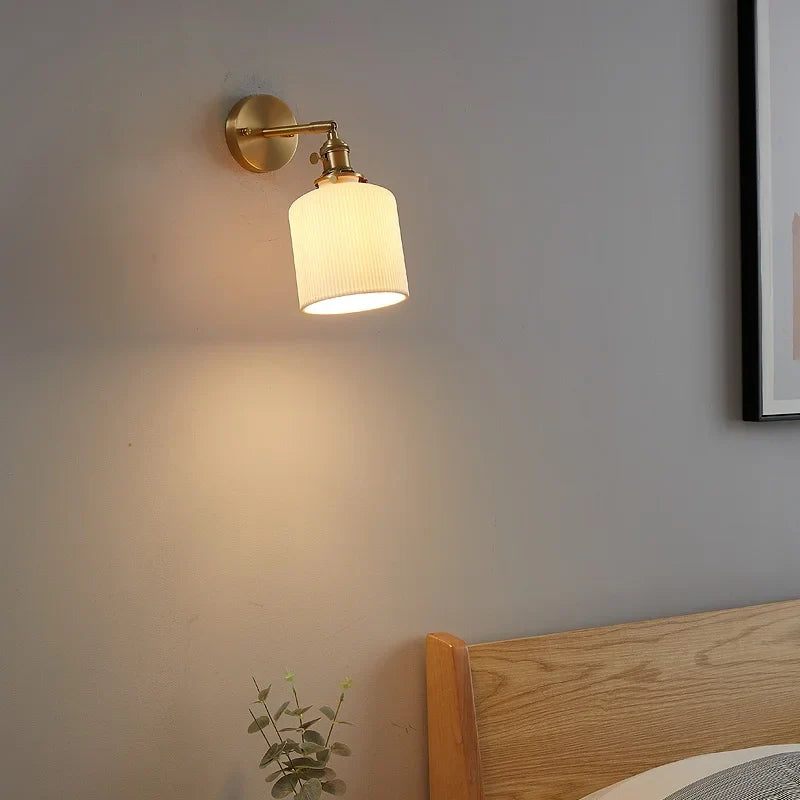 Axyaa Nordic LED Wall Sconce Pull Chain Switch Light for Home Decor