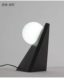 Axyaa Modern Black Metal Floor Lamp with White Glass Ball LED Table Lamps