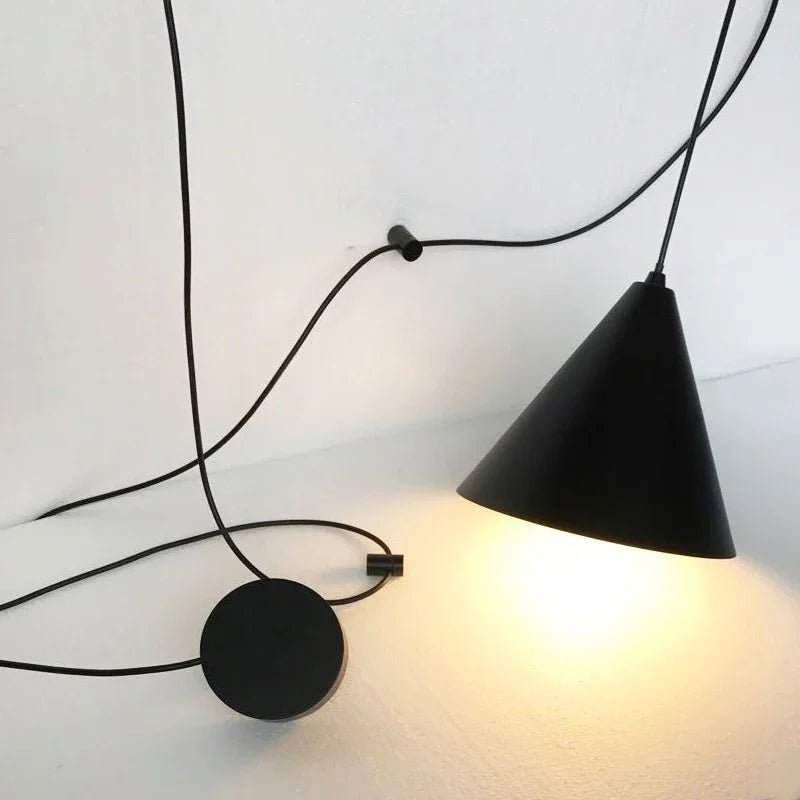 Axya Black Vintage Wall Lamp for Living Room & Bedroom, Long Wire Bedside Sconce