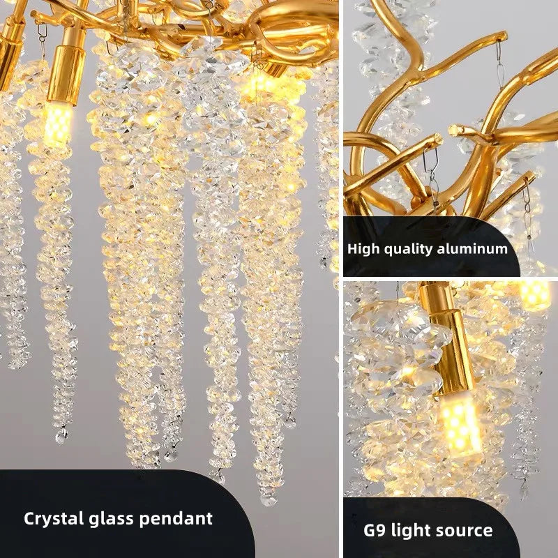 Luxury Tassel Crystal Chandelier - Axyaa's Modern French Design