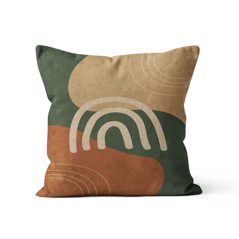 Axyaa Nordic Style Green Linen Pillowcase 45x45cm Modern Decorative Cushion Cover