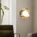 Axyaa Vintage Living Room Designer Bedhead with Bulgari Purple Marble Wall Light