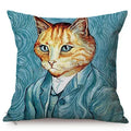 Axyaa Cat Portrait Nordic Art Pillow Cover