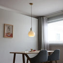 Axyaa White Glass Shell Pendant Light with Adjustable LED Wire for Home & Commercial Spaces