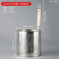 Axyaa Stainless Steel Wooden Handle Funnel Spoon for Cooking and Fishing