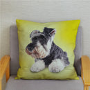 Axyaa Cute Schnauzer Print Pillowcase Cover