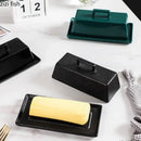 Axyaa Ceramic Butter Dish with Lid - Stylish Cheese & Dessert Plate