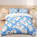 Blue Shark Kids Duvet Cover Set by Axyaa: Lovely Sea Animal Bedding with 2 Pillowcase