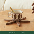 Axyaa Solid Wood Coaster Set - Insulated Tea Tray & Desktop Decoration