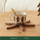 Axyaa Solid Wood Coaster Set - Insulated Tea Tray & Desktop Decoration