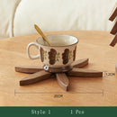 Axyaa Wood Coaster Set: Insulation Mat Tree Design, Tea Tray & Desktop Decoration