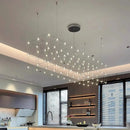 Axyaa Luxury Stainless Steel Crystal Chandelier for Living Room and Dining Room