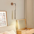 Axyaa Yellow Travertine LED Wall Sconce | Adjustable Plug-In Stair Light Fixture