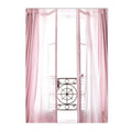 Pink Flower Balcony Tower Paris Wall Art Print by Axyaa - Nordic Canvas Painting