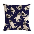 Axyaa Lotus Carp Print Cushion Cover for Home Decor on Mahogany Chair