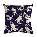 Axyaa Lotus Carp Print Cushion Cover for Home Decor on Mahogany Chair