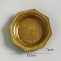 Axyaa Octagonal Ceramic Dessert Plate: Vintage Serving Tableware for Restaurant and Home