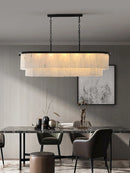 Axyaa Black Alabaster LED Chandelier for Living Dining Room