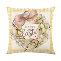 Easter Bunny Eggs Pillowcase 45x45cm Linen Pillow Covers, Axyaa Home Decor Brand