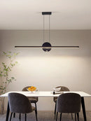 Axyaa Modern LED Dining Room Chandelier - Single Color or Dimmable Restaurant Pendant Lights
