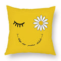 Axyaa Yellow Daisy Peach Skin Pillowcase