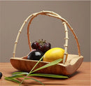 Axya Bamboo Root Basket Tray for Creative Cuisine and Snacks