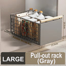 Axyaa Foldable Sink Pull-out Rack: Adjustable Drawer Dish Storage Organizer