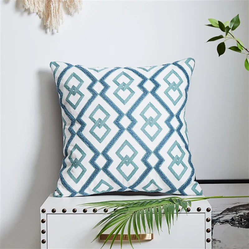 Axyaa Sea Starfish Navy Blue & Yellow Cushion Cover 45x45cm