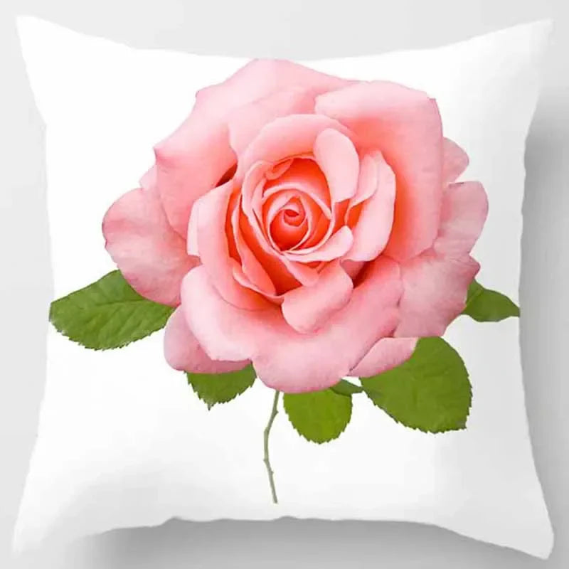 Axyaa Rose Series Yellow Pink Flowers Pillowcase Home Decor
