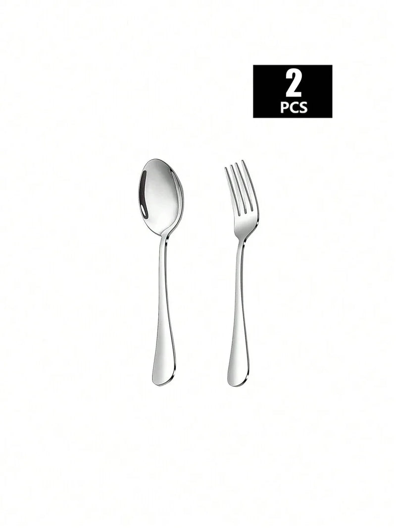Axyaa Stainless Steel Fork and Spoon Set - Ideal for Home, Restaurant, Wedding, Party