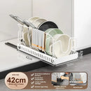 Axyaa Sliding Pot Lid Holder Rack Adjustable Under Cabinet Organizer Shelf