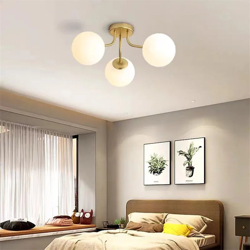 Nordic LED Milk White Glass Bubble Light for Living Room Bedroom by Axyaa